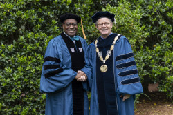 2022_05_08 Duke University President Vincent E. Price with AfDB President Akinwumi Adesina.jpg